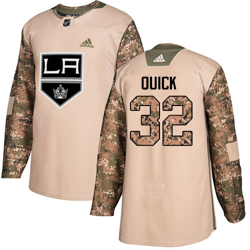 Adidas Kings #32 Jonathan Quick Camo Authentic Veterans Day Stitched Youth NHL Jersey
